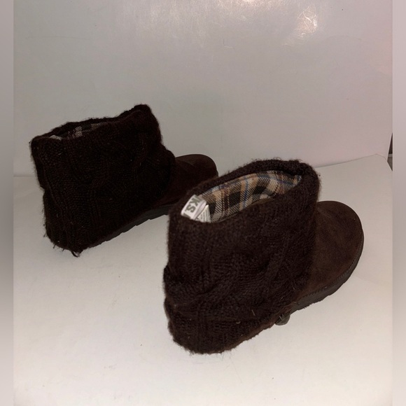 MUK LUK Lava Knit Overlay Round Toe Memory Foam Ankle‎ Bootie Women 11M Pull-On - Picture 3 of 9